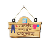 Wash Away Your Worries Printed Wall Hanging